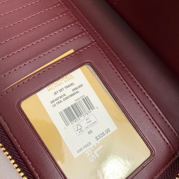 Michael Kors Logo Stripe Continental Wristlet - Picture 6 of 8